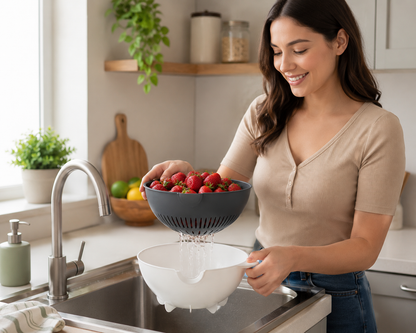 Cortador y Rallador Rotativo de Verduras 9 en 1 con Cesta Escurridora